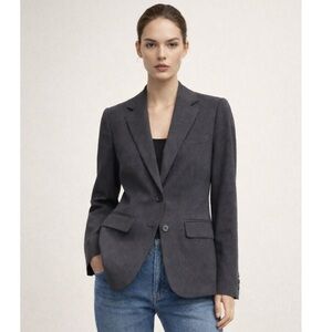 Norma Kamali Heritage Signature Blazer in Charcoal Grey